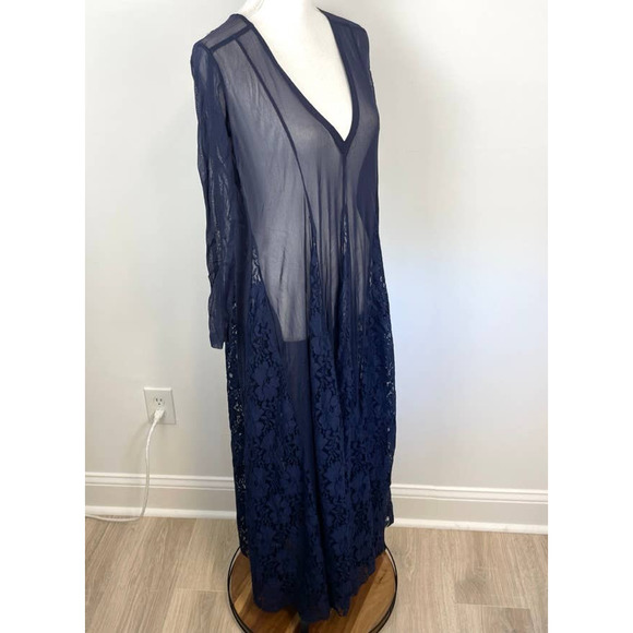 We Are HAH Mama C Sheer Lace Slip Maxi Dress In Navy Size XS New - Picture 9 of 16